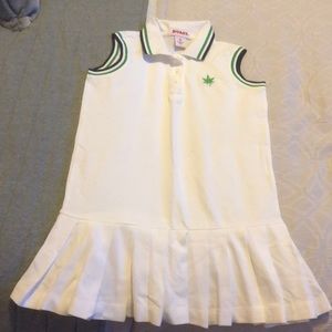 BOAST girls white tennis dress .